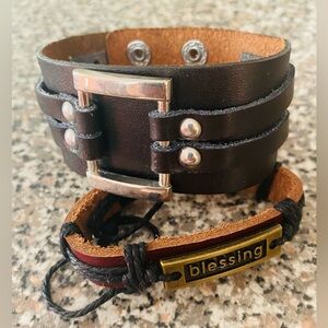 2Custom Leather adjustable bracelet